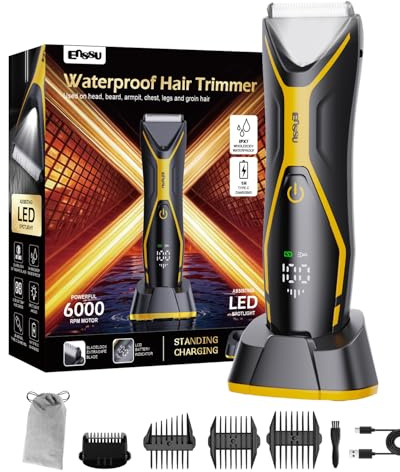 Intimrasierer Mann Type-C wiederaufladbar,Intimbereich Rasierer LED-Licht | Body Groomer für Männer, Electric Rasierer Herren Intimbereich