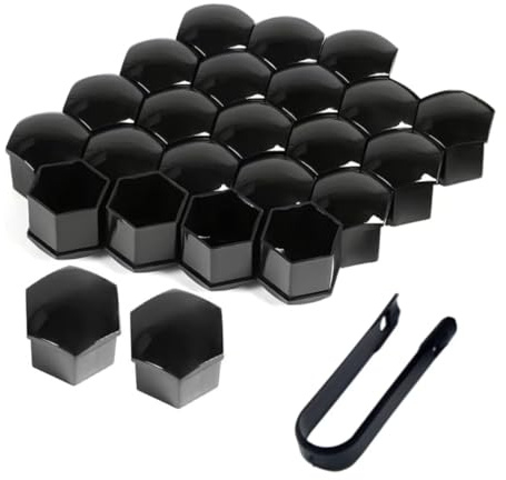 SHILONGBAIHUO 24 Pièces Capuchons D'écrou de Roue pour Mitsubishi Lancer Evolution Ⅹ 2008-2014, Cache Écrou de Roue, Boulon Ecrou Couvre avec Ensemble D'outils de Démontage,21mm