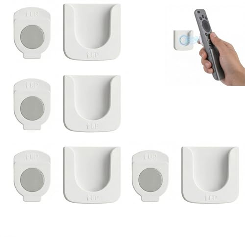 VBK 4 Piezas Soporte para Mando a Distancia Magnético, Soporte de Pared para Mando a Distancia para Hogar Oficina, Portamandos para Hogar Escuela y Oficina, Blanco