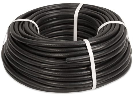 HydroSure 13mm x 50m Flexible Garden Hose Pipe, Reinforced Black Hose Pipe | Durable Reinforced Water Line for Domestic Irrigation, Kink Resistant UV Protected Outdoor Hose