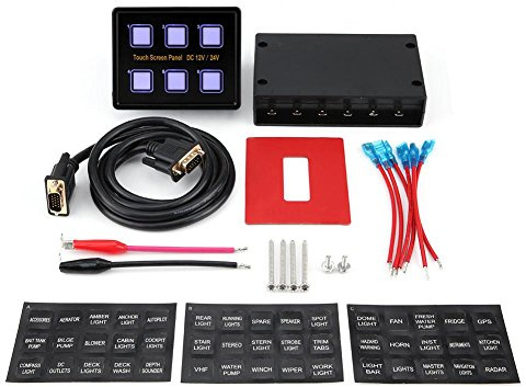 KIMISS 12 V / 24 V 6 Gang Écran Tactile Panneau de Commande Panneau Commutateur LED Panneau pour Voiture Bateau Universel