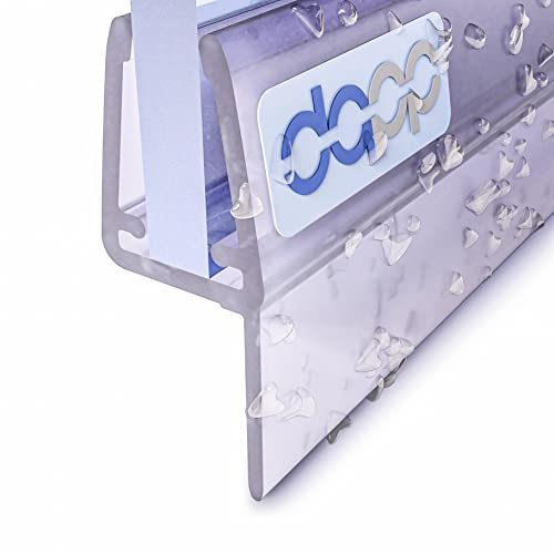 DQ-PP Duschdichtung 170cm – für 6mm - 8mm Glastür Stärke – UK27 – Wasserablaufprofil Wasserabweisprofil – Duschabdichtung Duschwand – Ersatzteile für Duschkabine – Transparent