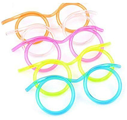 Dawwoti Wiederverwendbar Trinkhalm Brillen, Trinkbrille Strohhalm Strohhalm im Brillen-Design für Party, Oktoberfest