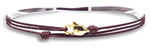Made by Nami Tunt Wrap Armband för Dam & Herr – Justerbart Snörearmband med Karbinhake i Rostfritt Stål – Handgjort Vattentåligt Surfarmband – Minimalistiskt Marint Smycke (Vinröd Guld)