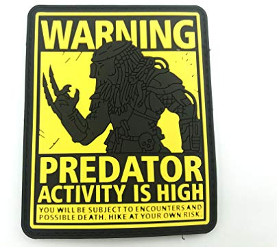 Predator Activity is High PVC Airsoft Paintball Klettverschluss-Flecken Kader Patch