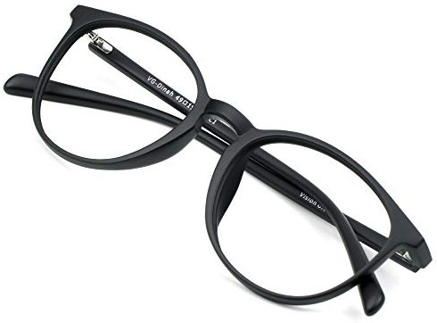 VisionGlobal Blaulichtblocker-Brille zum Lesen oder Spielen am Computer, UV 400 Anti-Glare-Gläser helfen, Herren und Damen (Dinah_Schwarz(c1), 4,25-fache Vergrößerung)