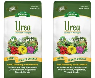 Espoma Urea Nitrogen Fertilizer 45-0-0, 4lb. Bag; Promotes Growth in All Flowering Plants, Trees, Shrubs, and Vegetables. Granular for Easy Application. Pack of Two