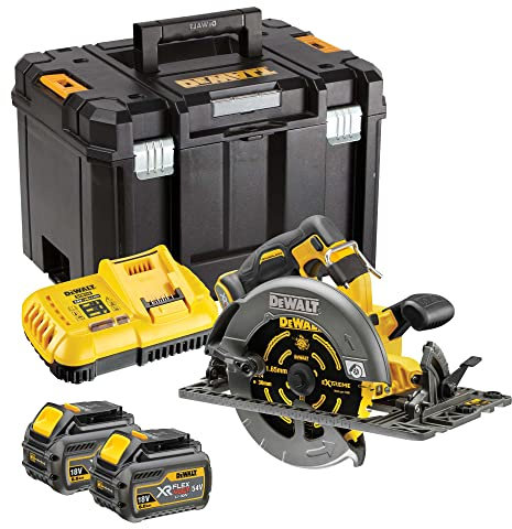 DeWalt DCS579T2 Kabellose 54 V FlexVolt 190 mm Kreissäge, 2 x 6 Ah Schläger, CHGR & Box