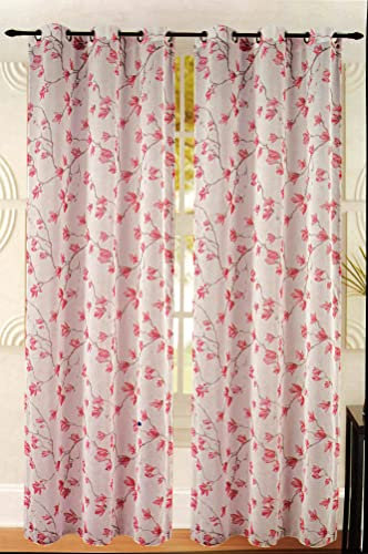 tenda art miste fantasie floreali primaverili autunnali con fiori e foglie drappeggi con 8 anelli in ferro molto scorrevoli in tessuto leggero non coprente semitrasparente dis lily