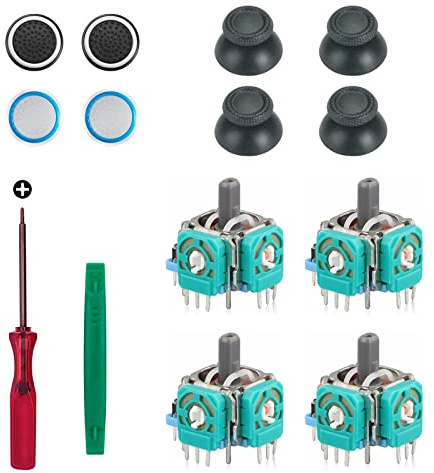 Replacement Thumbsticks Compatible with PlayStation 5 DualSense Wireless Controller, 3D Joystick Module Parts Analog Caps Compatible with Sony PS5 Controller 4pcs