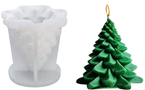 Christmas Tree Candle Molds, Christmas Silicone Moulds Soap Aromatherapy Xmas Tree Resin Mold Candy Chocolate Fondant Molds