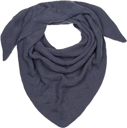 styleBREAKER Damen XXL Strick Dreieck Schal Einfarbig mit Schachbrett Strickmuster, Maxi Schal, Dreieckstuch, Warmes Winter Tuch 01020047, Farbe:Dunkelgrau