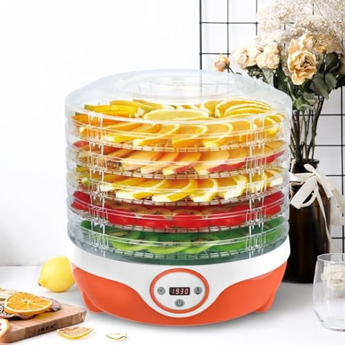 5 Plateaux Déshydrateur Alimentaire Déshydrateur De Séchoir À Fruits Avec Écran LCD Thermostat Contrôle Séchoir Alimentaire Mode De Recirculation Pour Les Fruits, Légumes, Viandes Pas De BPA 200W