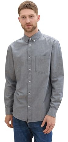 TOM TAILOR 1042640 Camisa, 28941-Navy Chambray, XL para Hombre