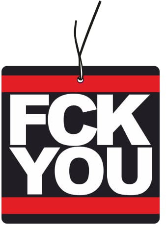 2 x albero profumato con motivo FCK YOU, distributore di profumo auto, deodorante per auto, deodorante, ciondolo profumato per auto