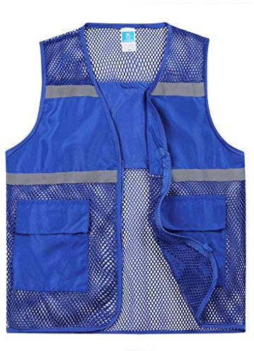 Warnweste für Herren, reflektierende Warnweste Weste Nachtreitoverall (Gelb, XXXXL)