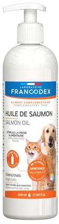 Francodex - Aceite de salmón para Perros y Gatos, Frasco de 500 ml