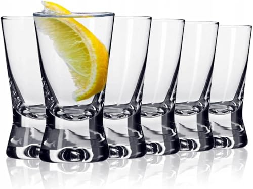Zuvo Shot Glasses Set of 6 - UK's #1 for Vodka, Jin, Rum, & Tequila - 25 ml Perfectly Shaped Set for Small Gatherings