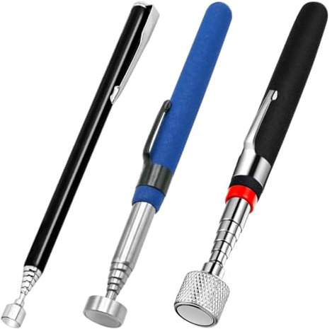 LICQIC 3 Pcs Magnetic Telescopic Pick Up Tool, Pick-up Stick with Magnet, Portable Retriever Wand, for Picking up Metal Items from Hard-to-Reach Places (2 LB+8 LB+15 LB)