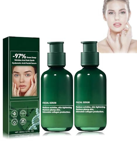 Mikabila (06)30ml*2 Serum Facial Acido Hialuronico,Suero de Ácido Hialurónico Puro,Serum Antiarrugas,Suero de Reafirmante Facial,Serúm Antiedad Revitalift Filler,Esencia Hidratante,Piel Hidratante