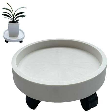 Beufee Support pour Plantes avec roulettes, Supports de jardinières pour Plantes d'intérieur, Support Roulant pour Plantes, Chariot pour Plantes, Palette de Pots de Fleurs Mobiles, Blanc (30)