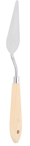 PATIKIL Spatola artistica n. 15, 27 mm, in acciaio inox, flessibile, per pittura, pittura a olio, con manico in legno, per pittura acrilica, tela e pittura acrilica, marrone
