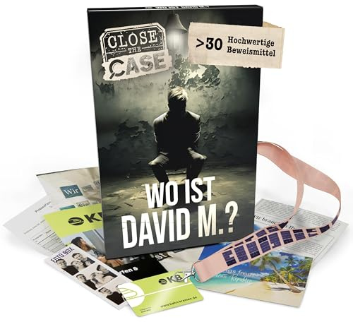 Close The Case: Wo ist David M.? – Spannendes Detektivspiel für Erwachsene mit realistischen Beweisen & packender Story – Rätselspiel für 2-6 Spieler, ab 16 Jahren