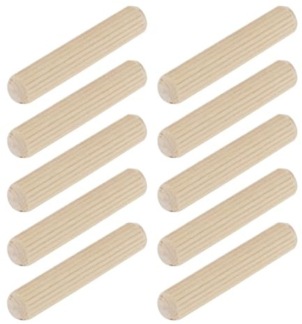 Clavijas De Madera 30 piezas de tacos de madera, tacos ranurados de madera dura for muebles, carpintería, pasadores acanalados, manualidades, carpintería, kit de plantilla de espiga(10mm)