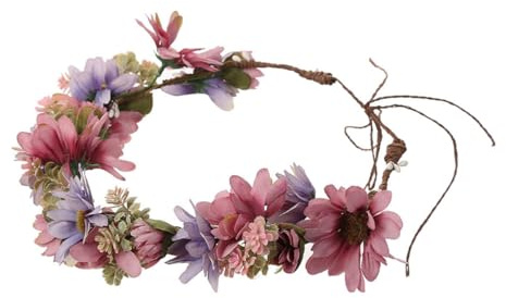 MOTHNUR Vintage Haarband Blumenkranz Simulation Chrysantheme Kopfschmuck Damen Vielseitiger Blumenkopfschmuck Für Hochzeit Party