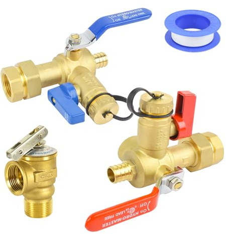 HYDRO MASTER Durchlauferhitzer-Ventil-Set, bleifreies Messing, NPT-Gewinde x PEX-Anschluss