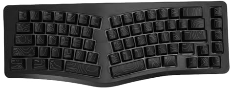 Asixxsix Wired Ergonomic Keyboard, 69 Keys USB Gaming Keyboard med 7 Färgbakgrund och Delad Tangentlayout, för PC -bärbar Dator