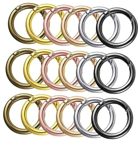Alipis 18 piezas Anillos Redondos Resorte Cierres Rápidos para Manualidades Llaveros Bolsos Mochilas Correas Accesorios Resistentes y Flexibles
