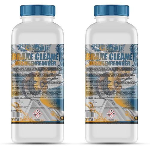 GiDeli Bremsenreiniger 2 x 1 L - Eine Flasche offen, eine in Reserve | handliche Einzelflaschen, angebrochene Ware bleibt dicht, für Bremsanlage, Kette und Werkzeug