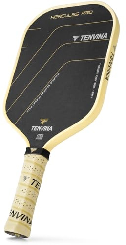 TENVINA Pickleball Paddles, Thermoformed T700SC Carbon Fiber Pickleball Paddle, Pickle Ball Paddle USAPA Approved with Dominant Power and Larger Sweet Spot
