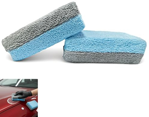 DAQUN 2 Pcs Windscreen Sponge, 2 in 1 Demisting Pad, Chamois Microfibre Wipe, Washable Absorber, for Interior Glass