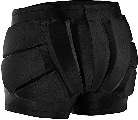 Lixada Kids Schützende gepolsterte Shorts, 3D-Schutz, Kurze Hose, Hüftpolster-Kompressionsshorts, Aufprallshorts, Hüftschutzausrüstung für Skifahren, Rollschuhlaufen, Schnee, Hüfte, Steißbeinschutz