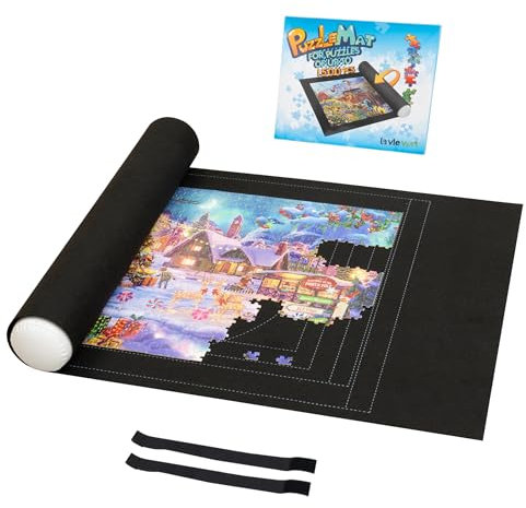 Lavievert Puzzlematte zur Aufbewahrung von Puzzles mit Hilfsleine für bis zu 1.500 Teile, Puzzle-Sparer für Erwachsene und Kinder, umweltfreundliches Material