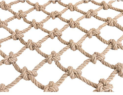 SSCYHT Hanf-Kletternetz, Robustes Sicherheitsnetz Spielplatz Rock Training Rope Net, Schaukel, Für Kinder Kinder Erwachsene, Umweltfreundlich Verschleißfest,15cm,4 * 3M(13 * 10ft)