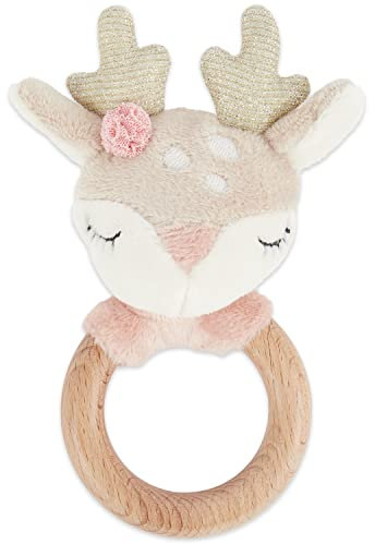 Bieco Reh Ella Greifling Baby Holz | Babyrassel Holz | Kuscheltier Baby Reh Mädchen | Rasseln & Greiflinge Babyrassel 0 Monate Baby Rassel Reh Rassel Holz Baby Greifling Reh Ella Bieco Babyspielzeug