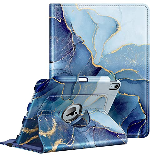 Fintie Hülle für iPad Air 11 Zoll M4/M3/M2, iPad Air 5./ 4. Gen 10.9 Zoll | Schutzhülle mit Stifthalter, 360 Grad drehbarem Ständer, Auto Schlaf/Wach Funktion, Ozean Marmor