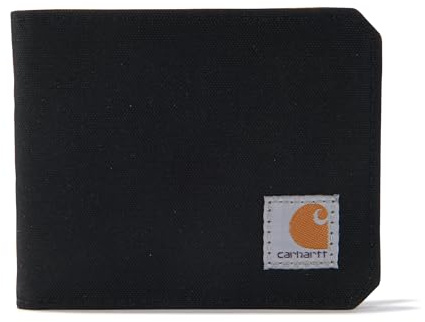Carhartt Men's Nylon Duck Bifold Wallet, Black