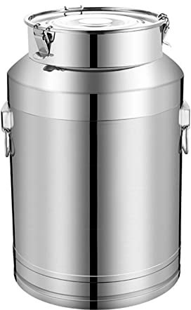 Bidons De Lait - 201 Acier Inoxydable Barils De Transport De Lait Seau À Vin Cruche D'eau Seau À Glace Bouteille Baril De Pétrole Bidon De Lait Avec Couvercle Scellé Liquide Conteneur De Stockage,68L