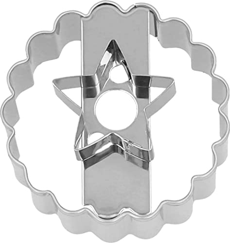 Birkmann, Ausstechform Linzer, Stern, 5cm, Edelstahl, einzigartiges Motiv, für Kekse mit eingeprägtem Muster | für Kekse mit eingeprägtem Muster