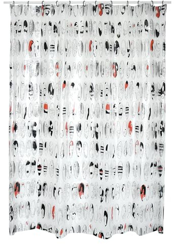 MSV, Rideau de Douche en Polyester avec Design Graphique Coloré, Idéal pour Salle de Bain, Résistant à l'eau, Facile à Entretenir, 180x180cm Multicolore