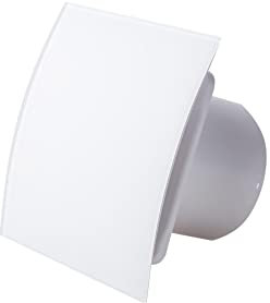 Awenta Kleinraumventilator Wandventilator System Turbo Escudo Milchglas 100 T mit Nachlauf