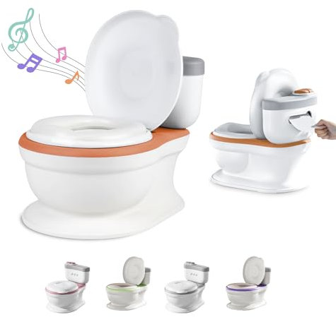 Baby Töpfchen - Toilettensitz Kinder - Kinder Töpfchen Mit Musik & Spülgeräusch Für Töpfchentraining - Baby & Kindertoilette - Leicht Zu Entleeren Mit Herausnehmbarem Topf - Potty Training Toilet