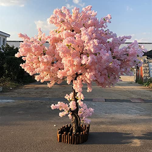 HOTRA Árbol de Cerezo Artificial de Flores de Melocotón Simulación de Plantas Grandes Árbol de Deseos de Simulación Rosa Plantas Artificiales para Interiores y Exteriores (Size : 1.5x1m/4.9x3.2ft)
