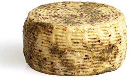 Formaggio Pistacchiotto | Formaggio di Latte di capra e pecora | Tipico Siciliano | 450 gr | Affinato in crosta con Olio di Oliva e Pistacchio
