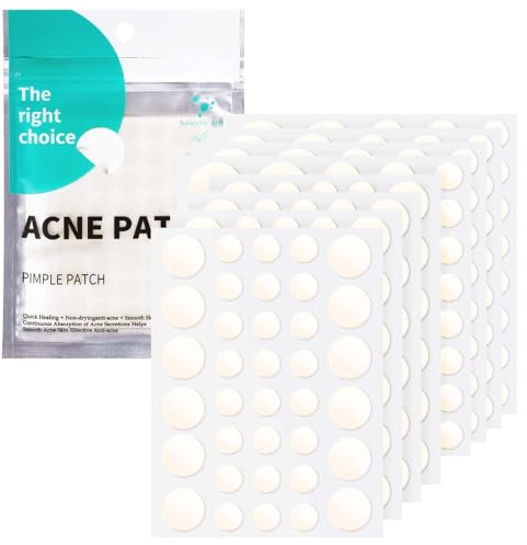 Pimple Patches 330 pièces, Patch Bouton Invisible Naturel Hydrocolloïde Acné Patch utilisation de jour et de nuit, 2 en 1, Avec Huile De Tea Tree Et Acide Salicylique 4 tailles (8/10/13/15 mm)