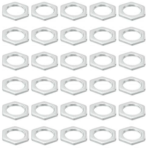 PATIKIL M20x1.5 Stahl Sechskantmuttern 30 Pack Metrische Gewinde Verzinkt Beschläge Muttern Schraube Bolzen Befestigungsteile für Lampen Maschinen Reparatur 3mm Höhe